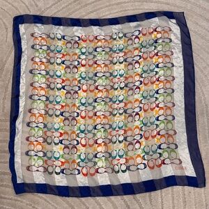 COACH multicolor monogram scarf big CC rainbow printed colorful shawl twilly